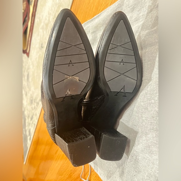 Aquatalia Black Croc-Embossed Ankle Boots - Picture 5 of 5